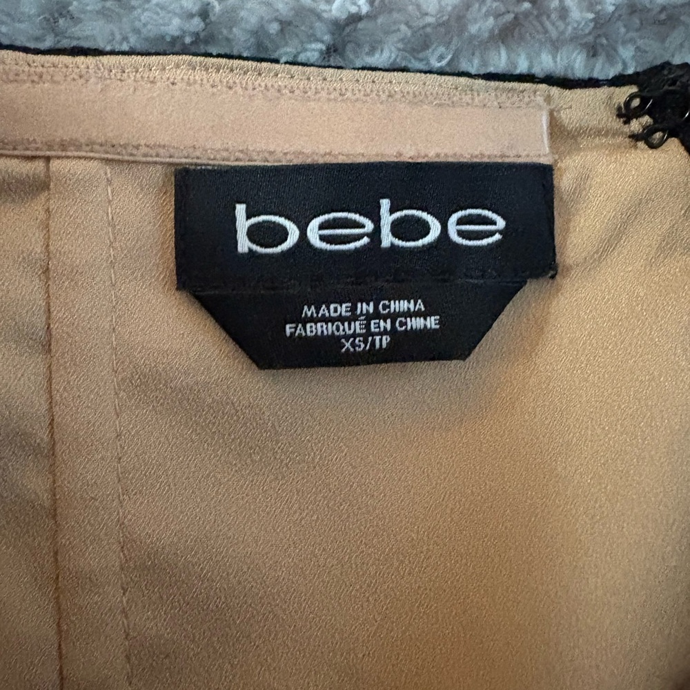 Bebe Black and Tan Strapless A-line Dress - Picture 5 of 5